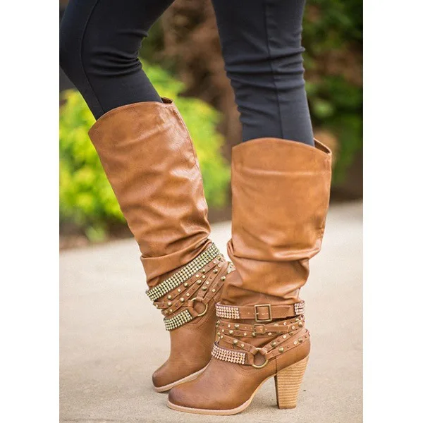 2019 новые женские сапоги высотой до бедра Сапоги брендовые Стразы с пряжкой