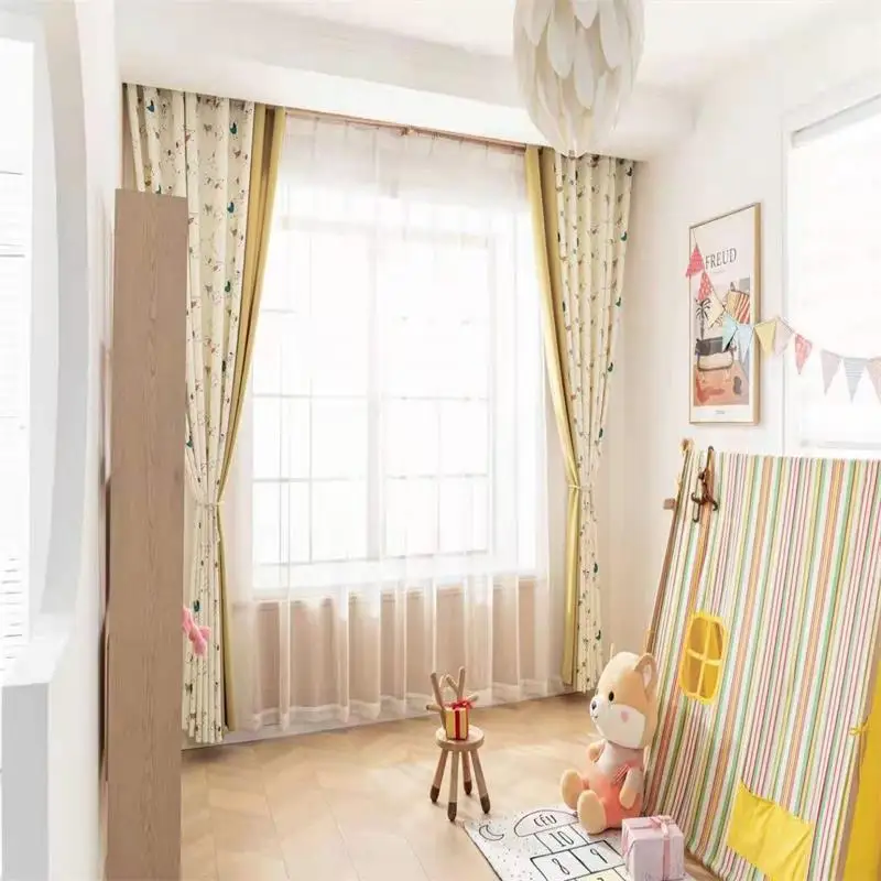 

AS Modern New Printing Car Dog Fresh and Cute Cartoon Children's Room Simple American Curtain for Living Dining Room Bedroom