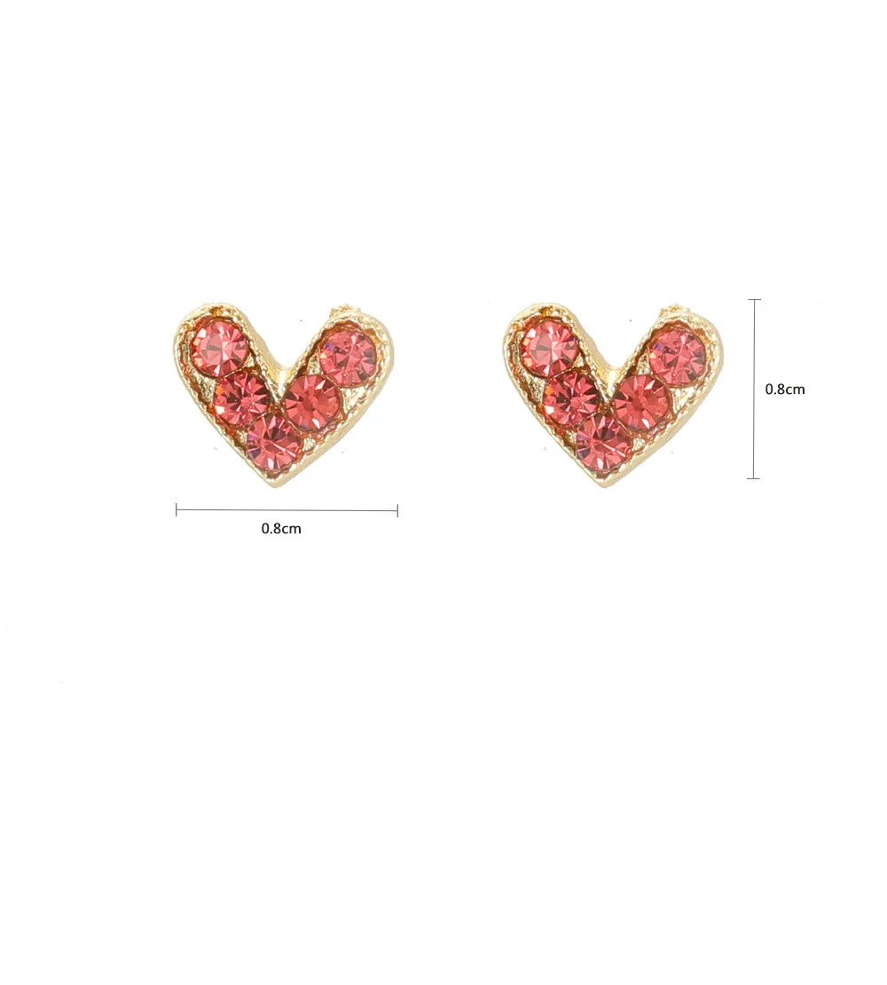 Новинка 2019 модные серьги в стиле панк с кристаллами сердечко красные
