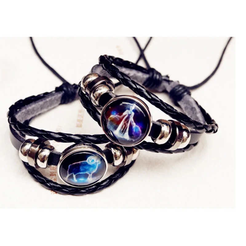 Браслет с созвездиями для мужчин и студентов кожаный браслет в Корейском стиле