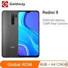 Глобальная прошивка Xiaomi Redmi 9 4 ГБ 64 ГБ смартфон Helio G80 8-ядерный 13Мп Четыре камеры с ИИ 6,53 