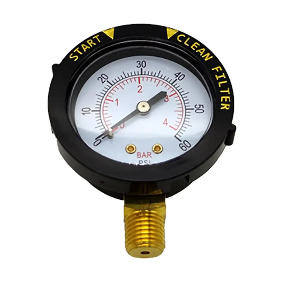 

Манометр для воды в бассейне, датчик давления с фильтром для бассейна, стартовый И Очищающий фильтр, манометр с латунным покрытием