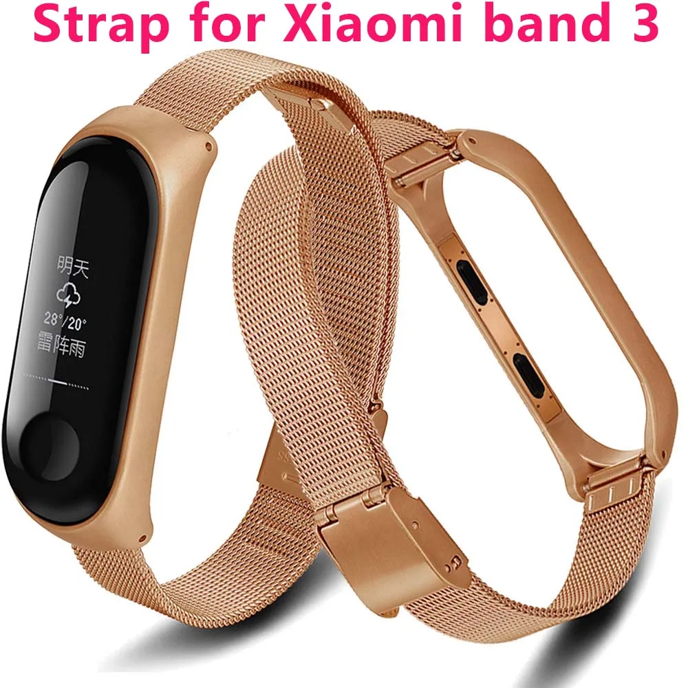 Браслет из нержавеющей стали для Xiao mi Band 3 ремешок Сменные аксессуары браслет для Xio mi Xaio mi Xia mi xaomi mi Женский или мужской