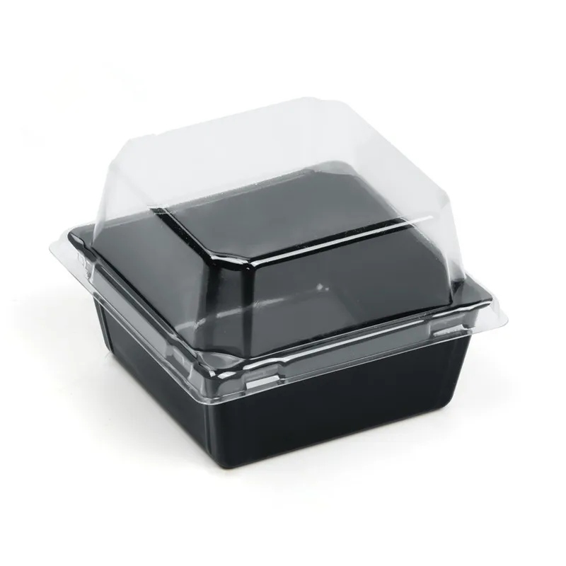

100pcs High quality baking cake packaging box plastic transparent fruit dessert mousse coconut milk puff takeaway cup with cover