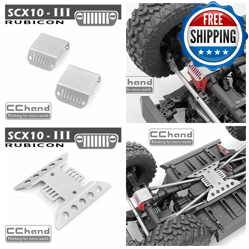 CCHAND Передняя и задняя защита оси шасси Броня под защитой для осевой SCX10 III jeep upgrade