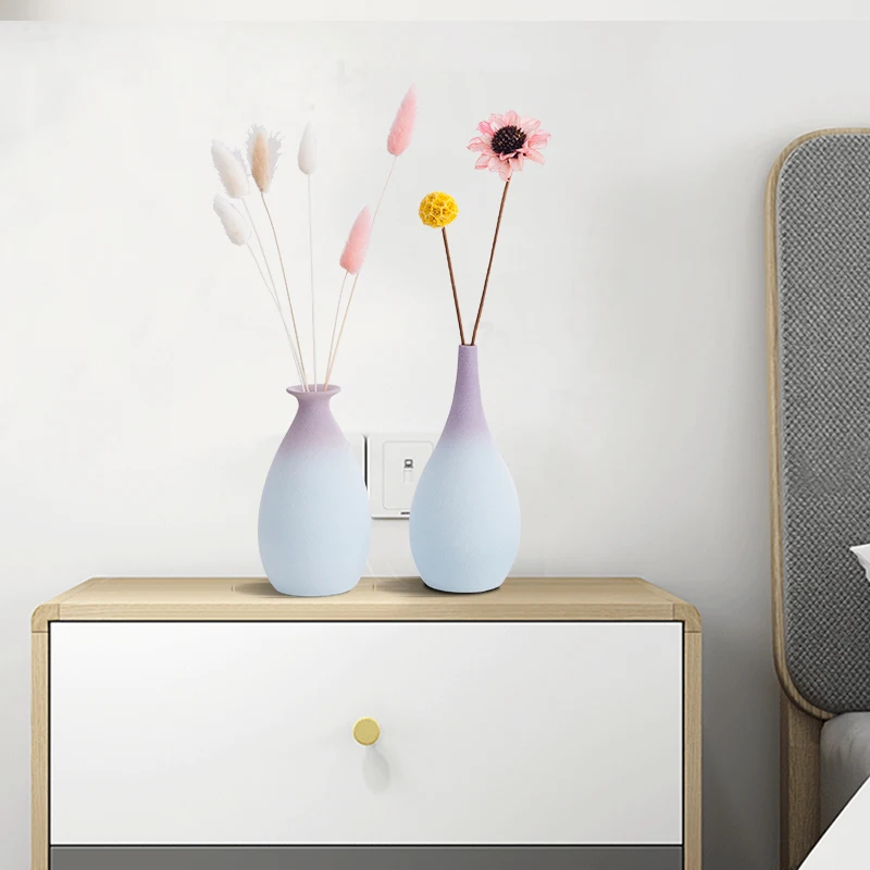 

European Style Minimalist Ceramic Vases Decorative Art High Quality Vase Creative Bedroom Jarrones Room Decoration EJ50FV