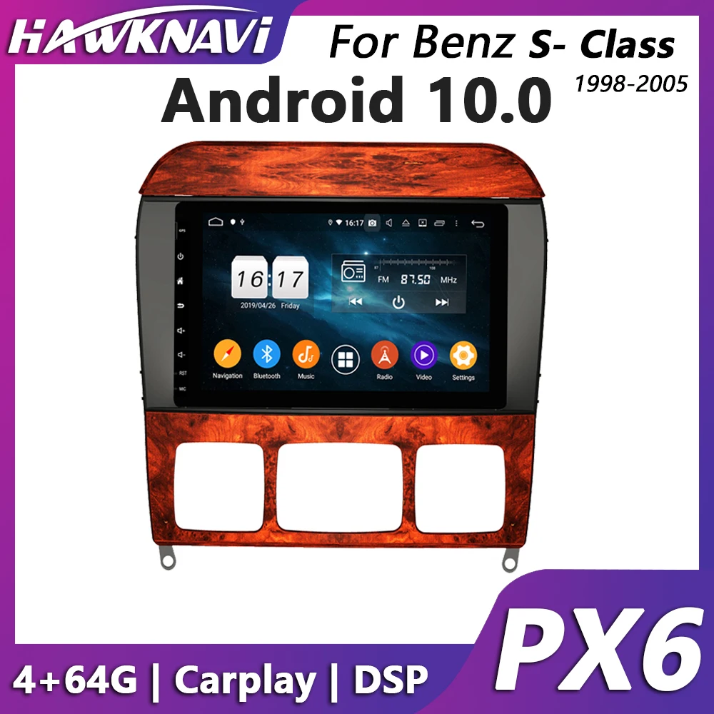 

Hawknavi 8" Android 10 Car Multimedia Player For Mercedes Benz S W220 S280 S320 S350 S400 S430 S500 Class with GPS Navigation