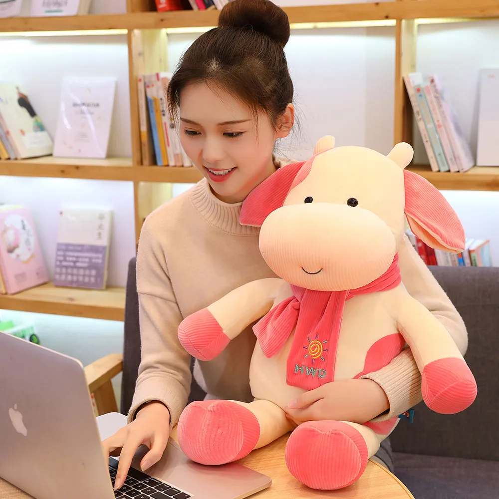 Новинка симпатичная мягкая плюшевая игрушка Huggable для коровы и крупного рогатого