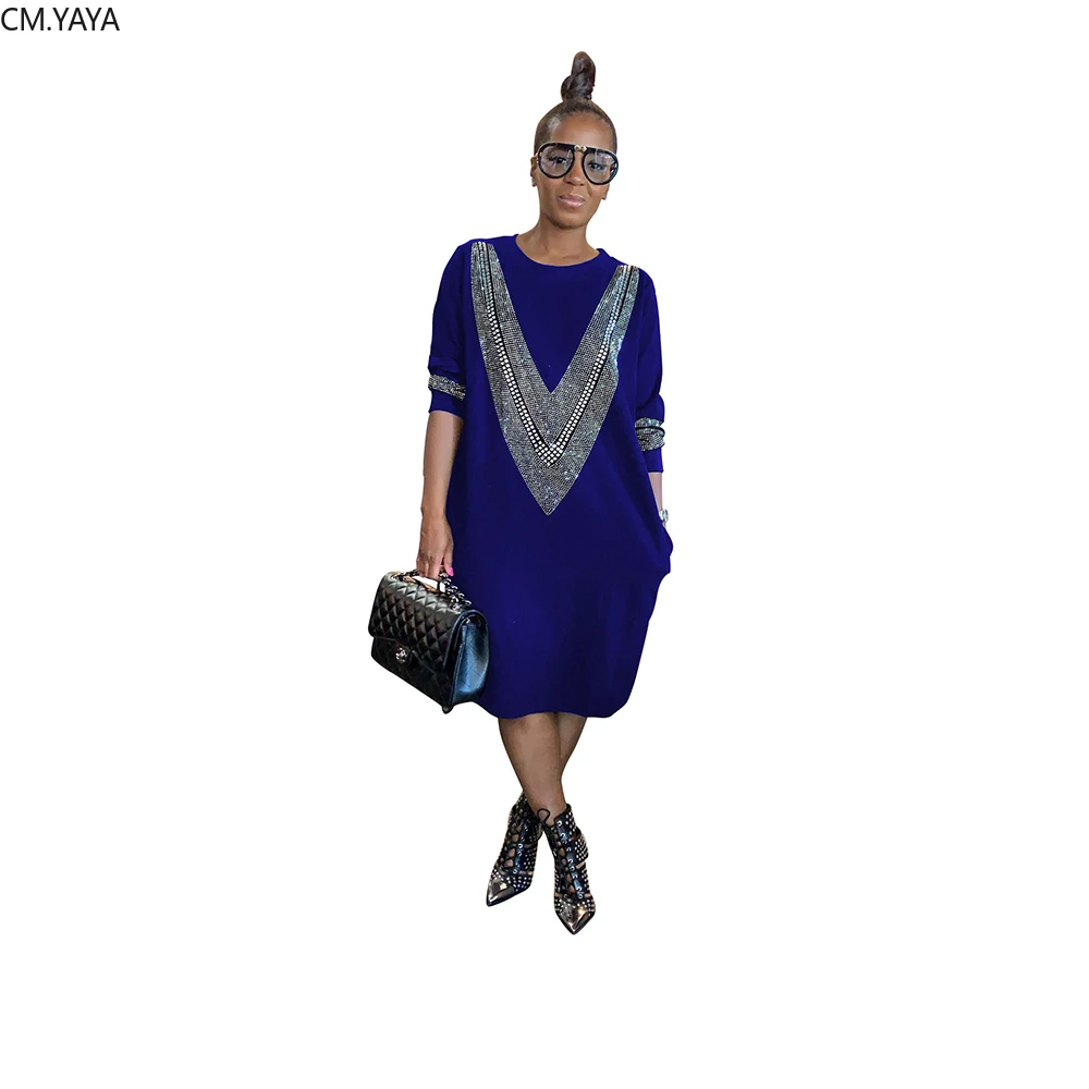 Женское платье-миди с круглым вырезом длинным рукавом до колена | Женская одежда