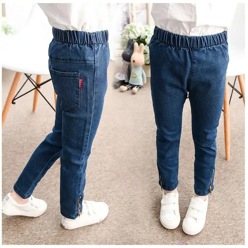 Весенне осенние штаны для девочек хлопковые повседневные однотонные брюки со