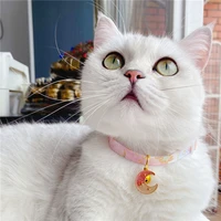 tjpbf new arrivals moonstar pendants cats collars chic small bells puppy collar fashion thicken cloth chain pets accessories