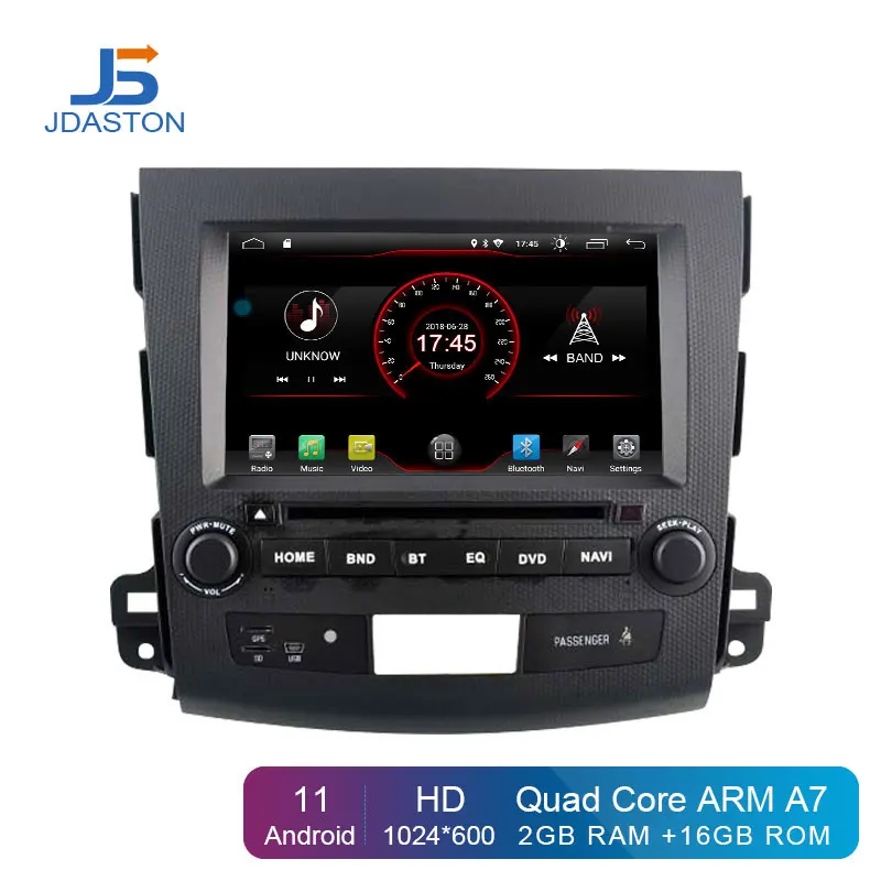 

Автомагнитола JDASTON на платформе Android 11, с DVD-плеером, GPS, 2 Din, для Mitsubishi Outlander 2008-2014, Peugeot 4007, Citroen