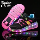 Кроссовки Детские на колесиках, светодиодная обувь для девочек, детская обувь с подсветкой, спортивная обувь для девочек, детские кроссовки, размеры 28-40