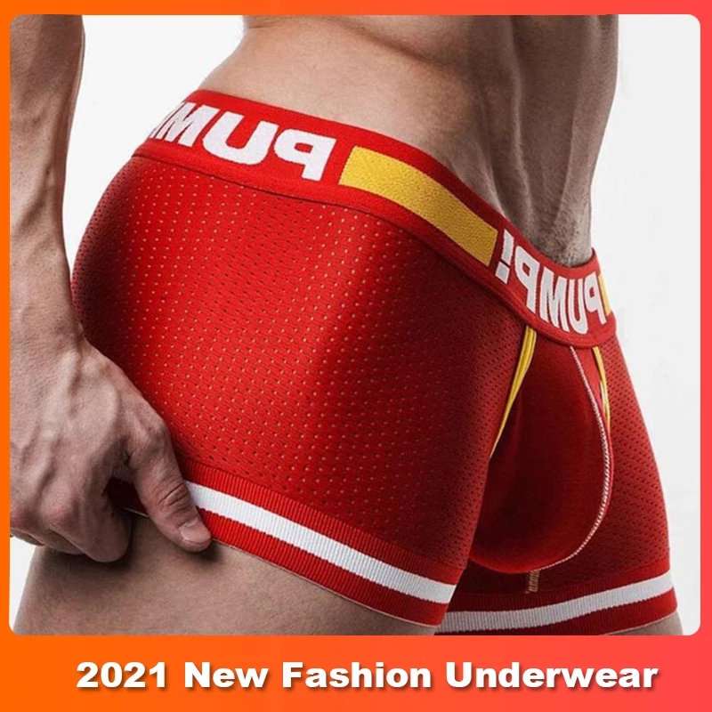 

2022 Men Underwear Gay Boxer Mesh Boxers Breathable Man Cueca Men Panties Gay Boxershort Men's Clothing Homme Underpants