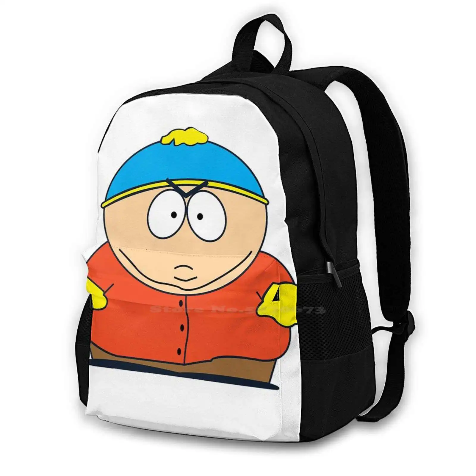 

Large Capacity Fashion Backpack Laptop Travel Bags Cartman Yellow Blue Angry Circle Cartoon Animated