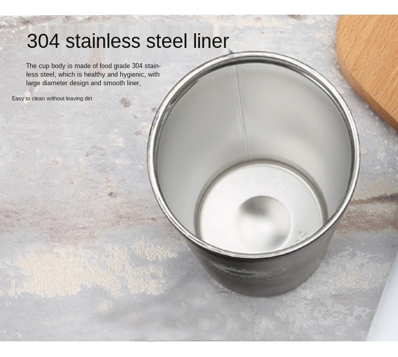 

zq Coffee Thermos Cup Portable Women's Stainless Steel Water Cup Simple Fresh Mori Portable Cup