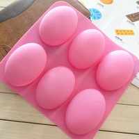 6 slots 3d oval shape silicone soap mould handmade jelly maker cake mold tool sec88