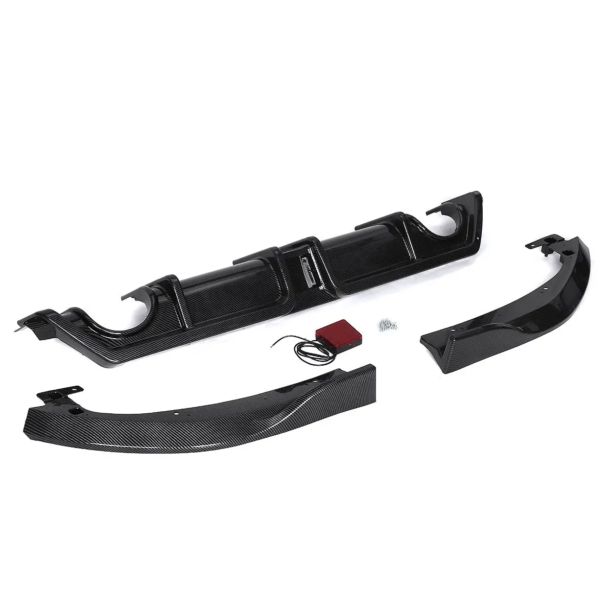 3 шт. углеволокна вид/Черный Автомобильный задний бампер диффузор разветвитель