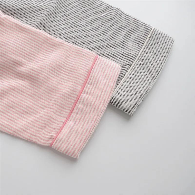 QWEEK Cotton Pajamas Women Striped Couple Sleepwear Autumn Pijamas Female Winter Brief Bedroom Set Pyjamas Long Sleeve Nightwear