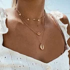 Позолоченное летнее пляжное ожерелье, морская раковина, кулон, недорогое ожерелье, ювелирные украшения 2021, подарок на День святого Валентина для любимой девушки