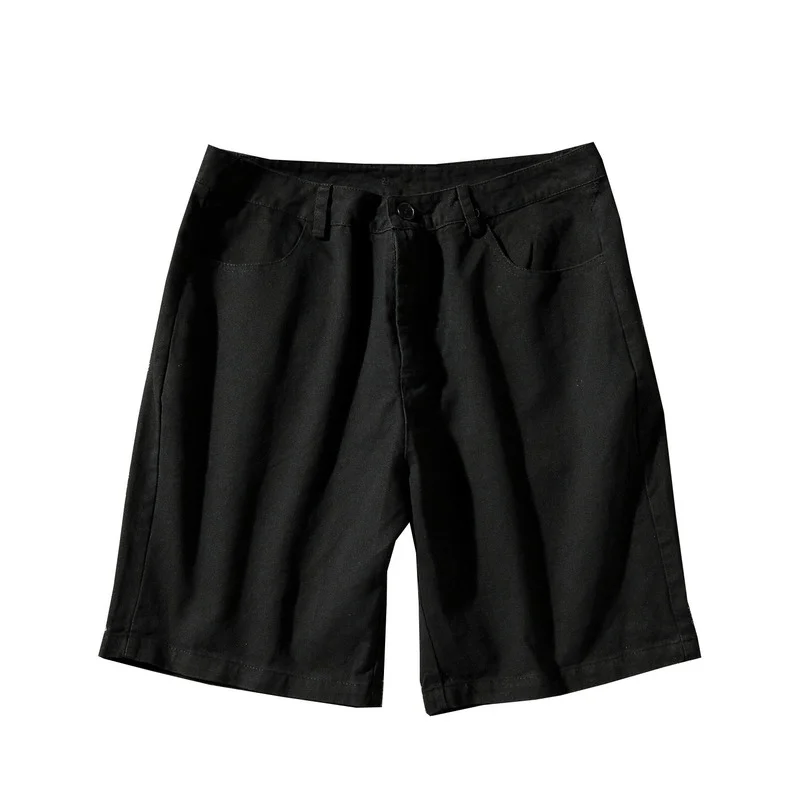 

2021 Hong Kong Style Summer Simple Solid Color Fifth Pants Korean Style Trendy Literary Style Youth Casual Shorts