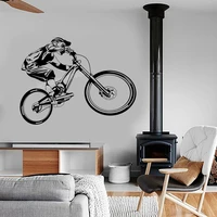 vinyl wall decal mountain bike extreme sports biking bmx bicycle motocross wall sticker modern garage home bedroom decor c446