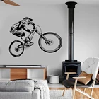 Виниловая наклейка на стену, горный велосипед, экстремальный спорт, велосипед, BMX, Мотокросс, настенная наклейка, современный гараж, украшение для дома и спальни C446