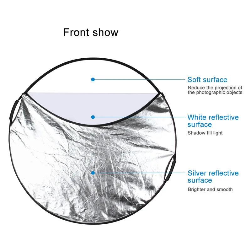 Портативный отражатель диаметром 60 см 5 в 1 с сумкой|Светоотражатели| |