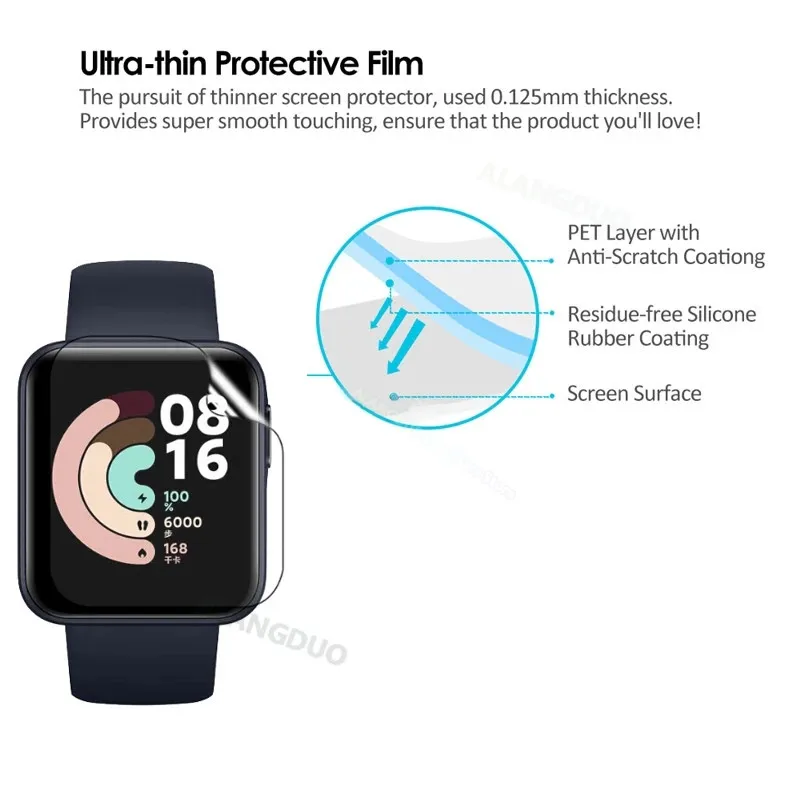 

Full Coverage Screen Protector for Xiaomi mi Watch Lite/for Redmi Watch Soft Film Hydrogel Protective TPU HD Film (Not Glass)