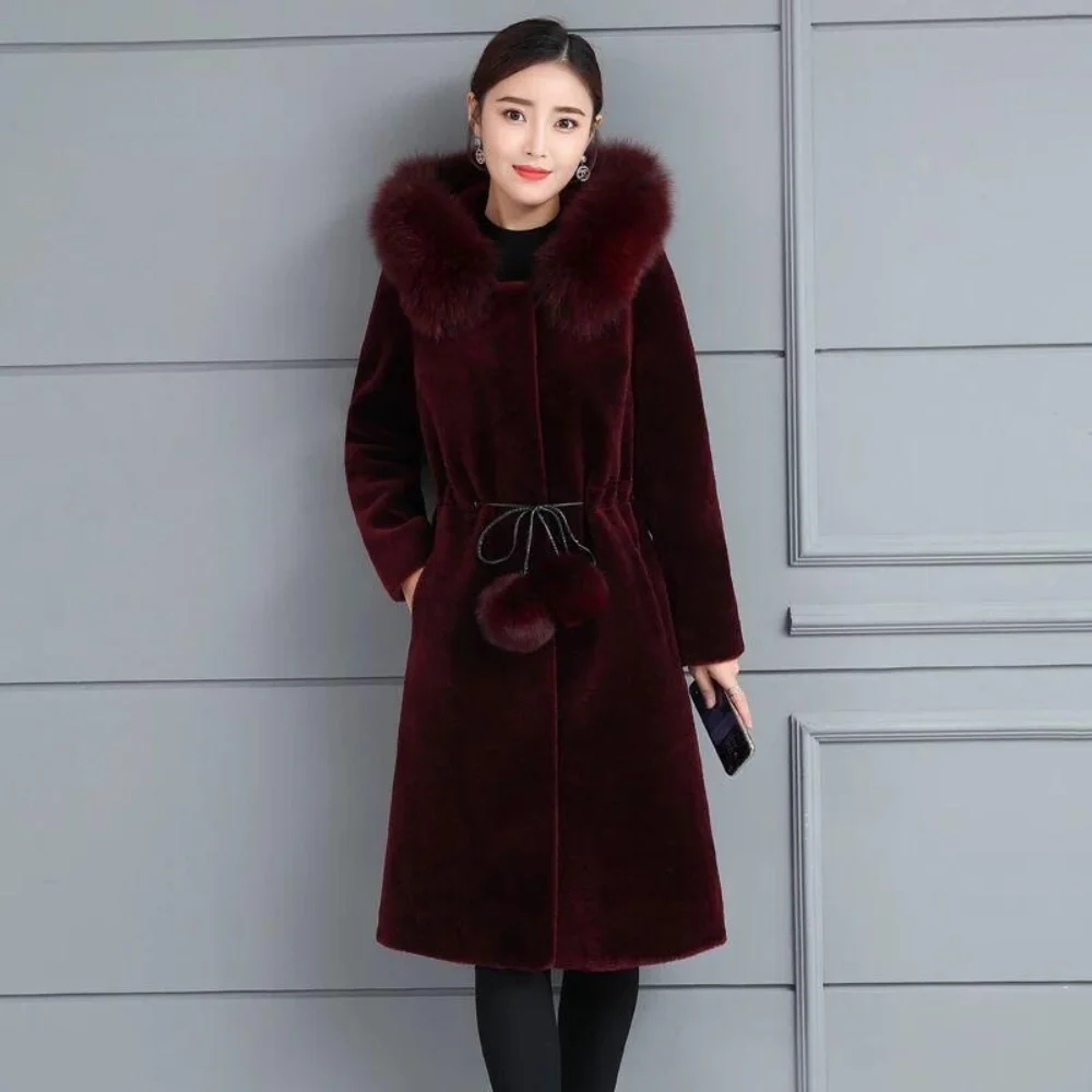 2022 autumn Thick Faux Fur Coat Mink Coat Women's warm Winter Fur One Large Size Mink Velvet
