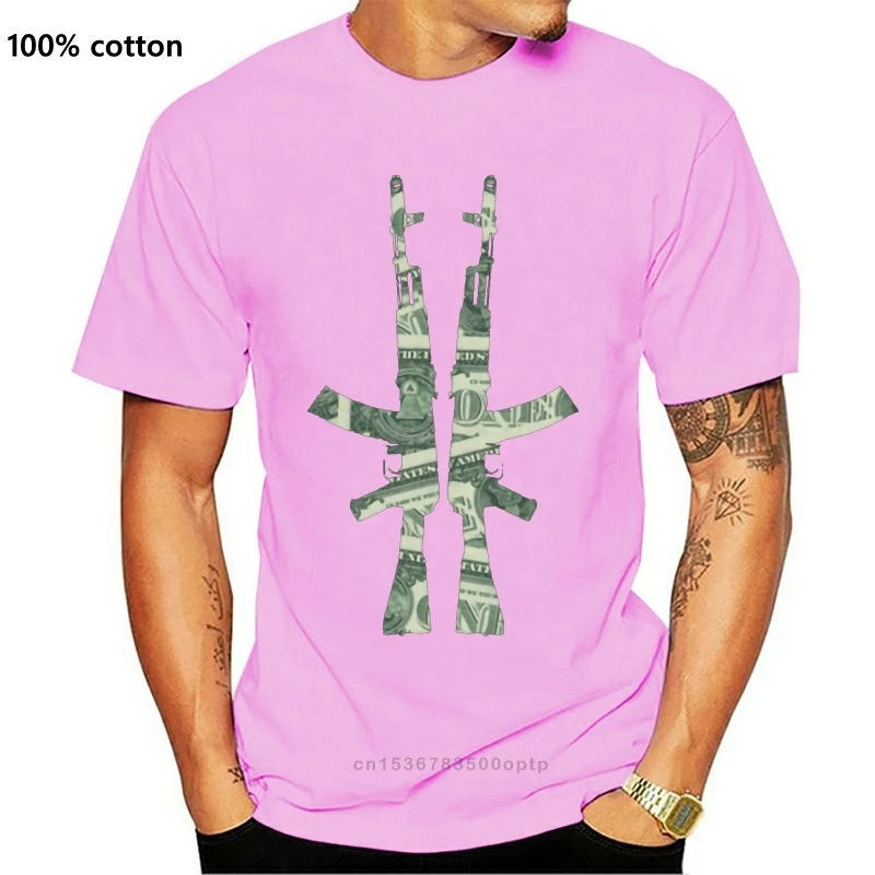 

New Printed Kalashnikov Ak47 Guns Fire Weapon Dollar Money War Tshirt Men Unisex Men Tshirts 2021 Clothing