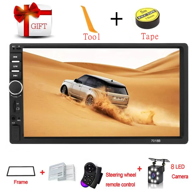 2 DIN Автомобильная магнитола с Поддержка Bluetooth Зеркало Ссылка 7 дюймов HD сенсорный