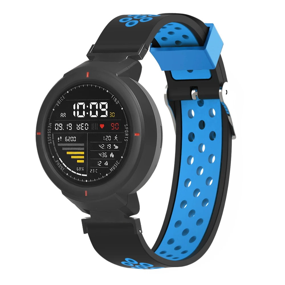 Силиконовый ремешок для смарт часов Amazfit Verge 3 сменный двухцветный браслет Huami