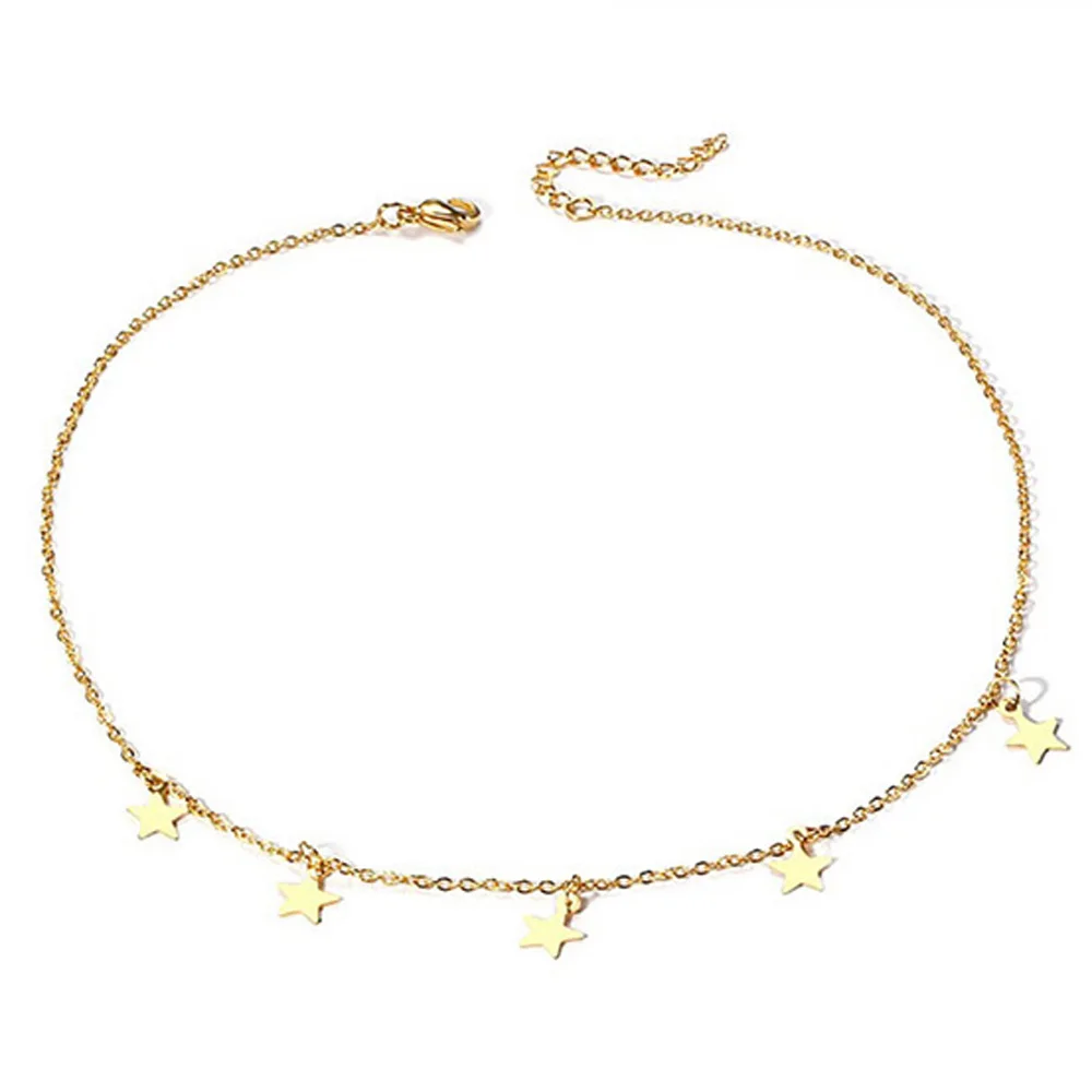 Женское колье чокер из нержавеющей стали с подвеской в виде звезды|Колье| |