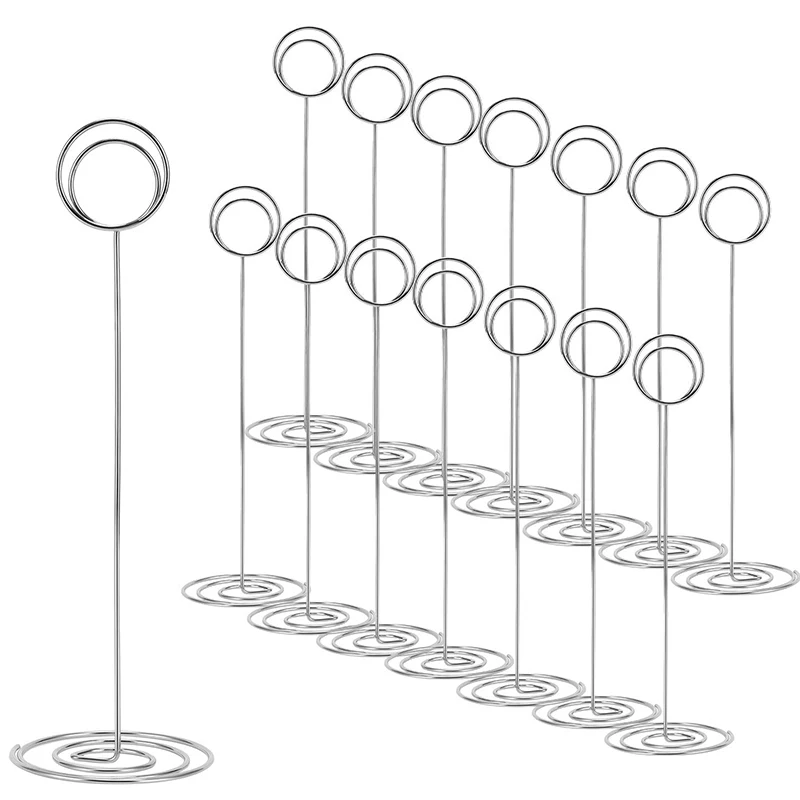 

15 Pack 8.75 Inch Tall Table Number Holder, Place Card Holder, Table Picture Holder, Wire Photo Holder Clip,Menu Memo Note Stand