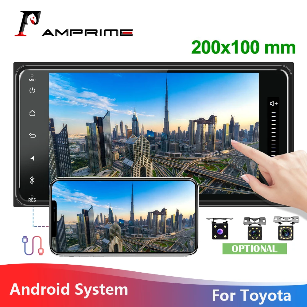 AMPrime 2Din автомобильный Радио 7 &quotAndroid мультимедийный Авторадио аудио GPS WIFI ISO/Android