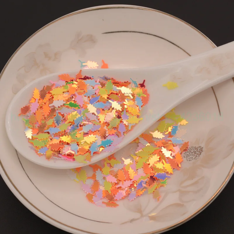 Мини форма листьев дерева 25 г 3*7 мм Сыпучие блёстки для ногтевого искусства