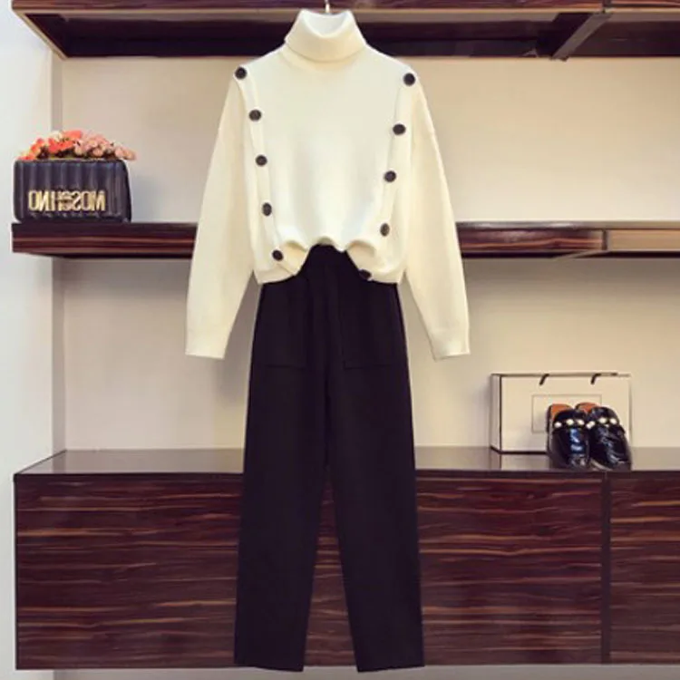 

Women Solid Elastic Waist Knitted Pants With Pockets 2020 Fashion Casual Long Trousers Female Autumn Winter Casual Pants