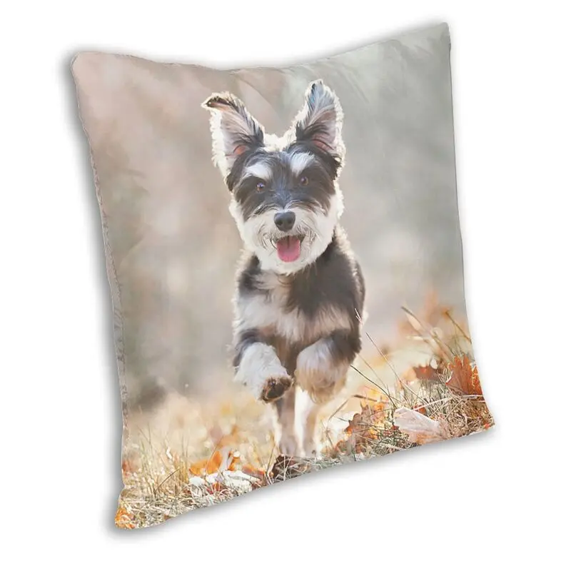 Персонализированные миниатюрного щенка шнауцера бег наволочка для подушки