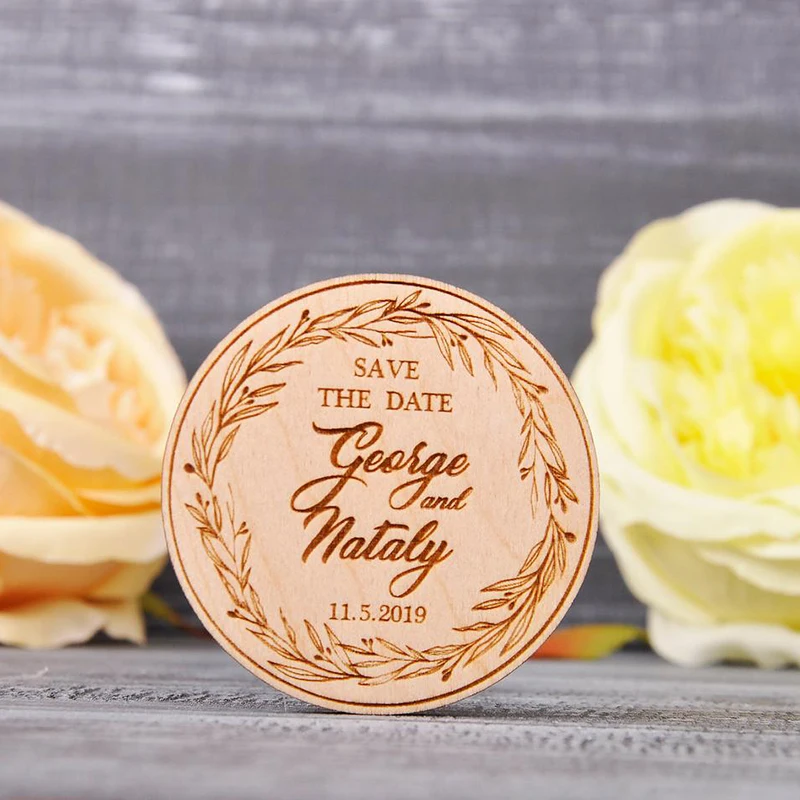 

Personalized Wooden Save the Date Magnet Custom Save the Date Creative Date Wooden Magnet