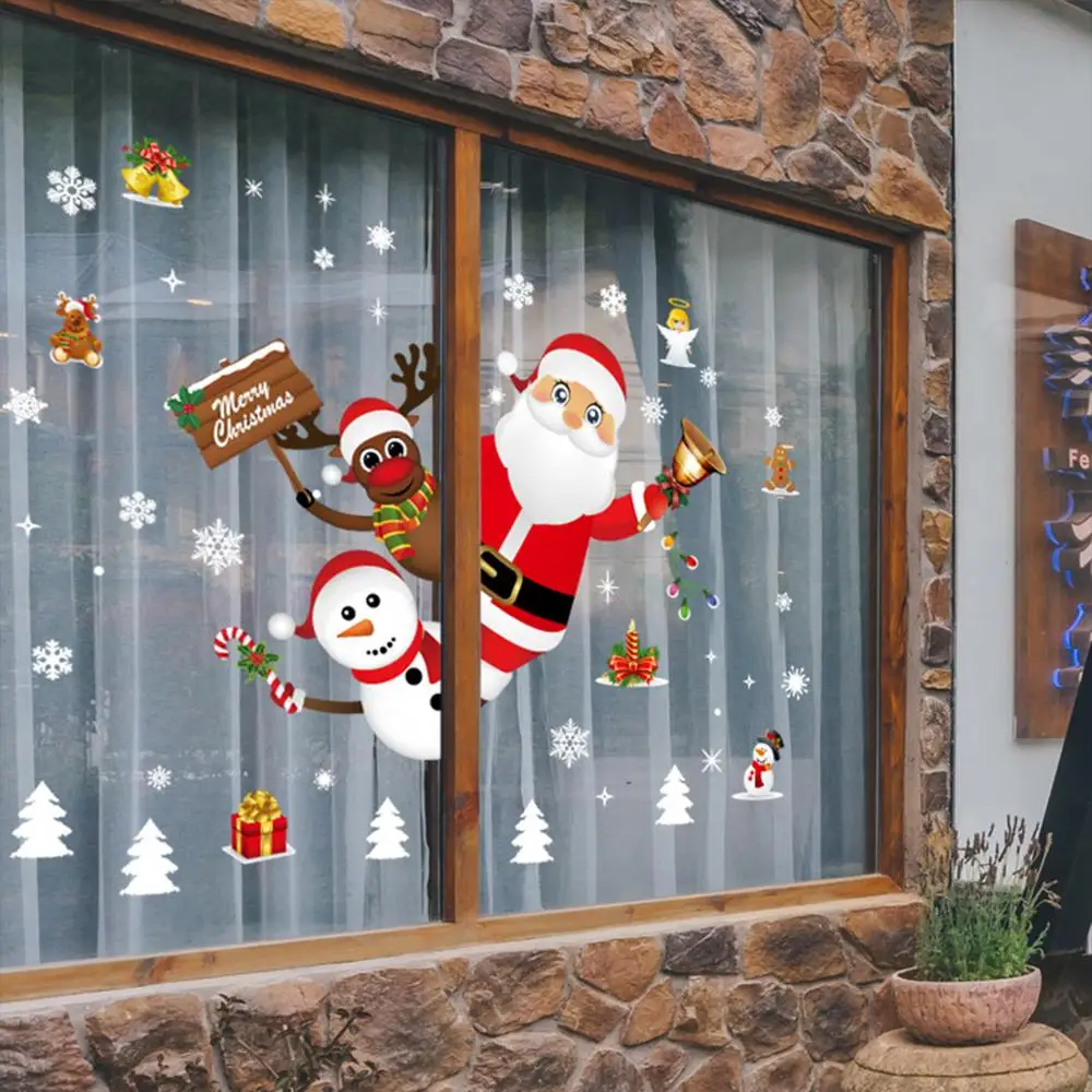 

Christmas Wall Window Stickers Marry Christmas Decoration For Home 2021 Christmas Ornaments Xmas Navidad Gift New Year 2022