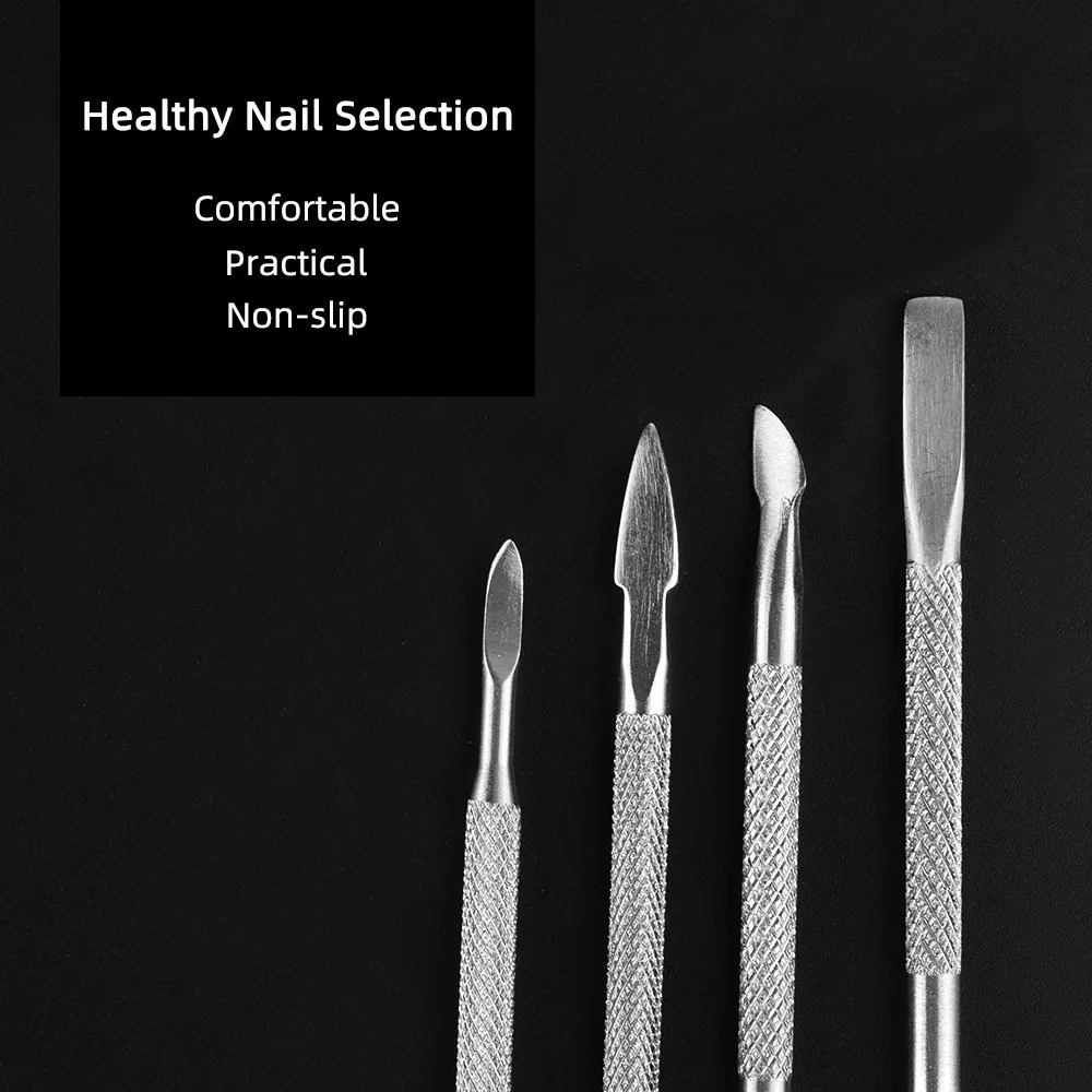 4pcs Set Tools to Remove Dead Skin Frustration Fork Independent Packaging Stainless Steel Push Things for Nails | Красота и здоровье