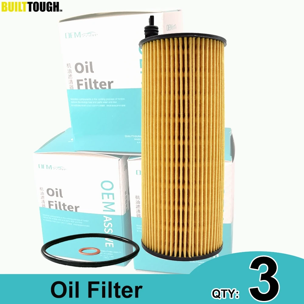 

QTY 3, Oil Filter 11427807177 For BMW E82 118d 120d 123d 2010 2011 2012 2013 2.0 / X5 F15 F85 M50d 2014 2015 2016 2017 2018 3.0