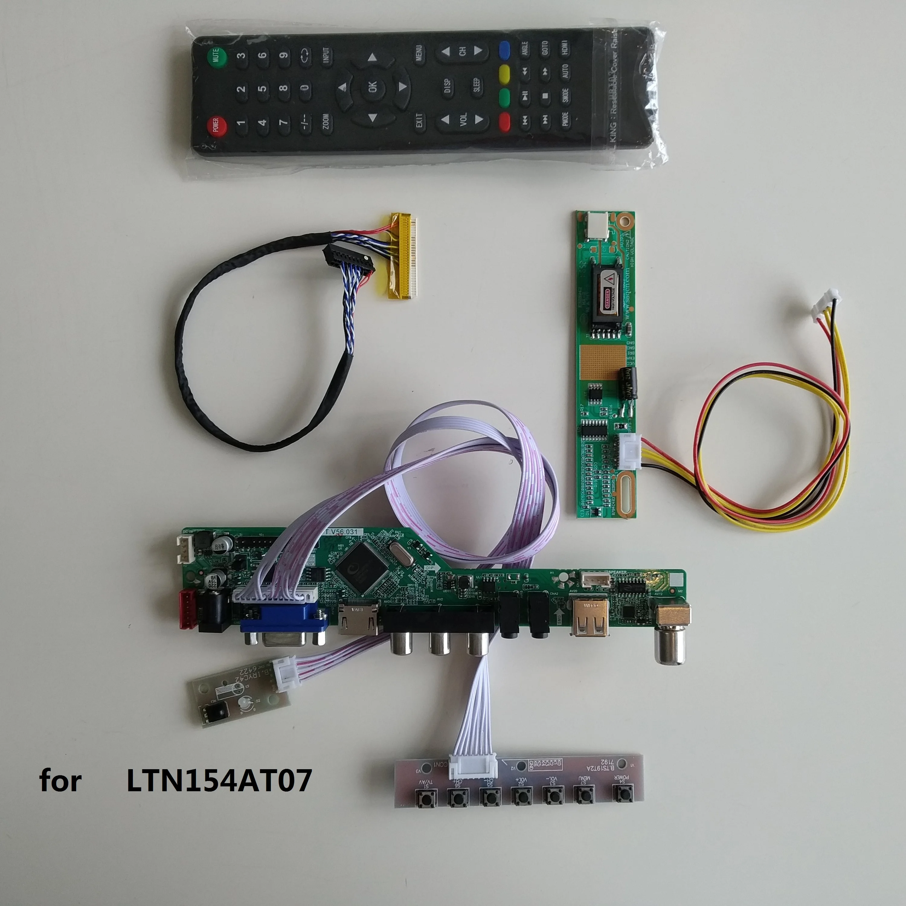 

TV USB LED LCD AV VGA AUDIO Controller driver Board Kit DIY For LTN154AT07 15.4" 1280*800 panel Display Screen