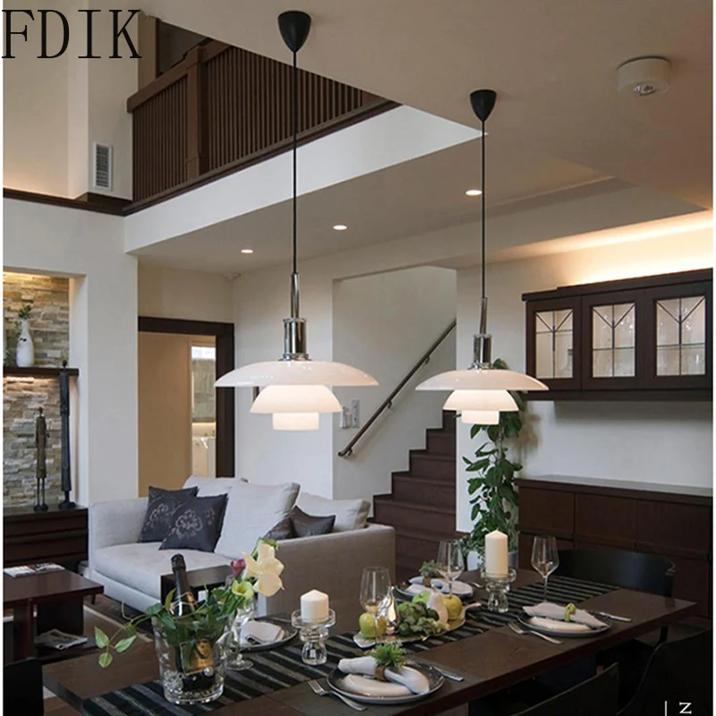 Подвесные светильники из скандинавского стекла современные светодиодные