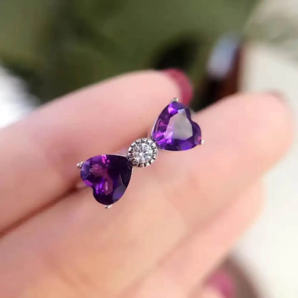 

Natural And Real amethyst ring, 925 silver Ring, gemstone, authentic color, clean Pure