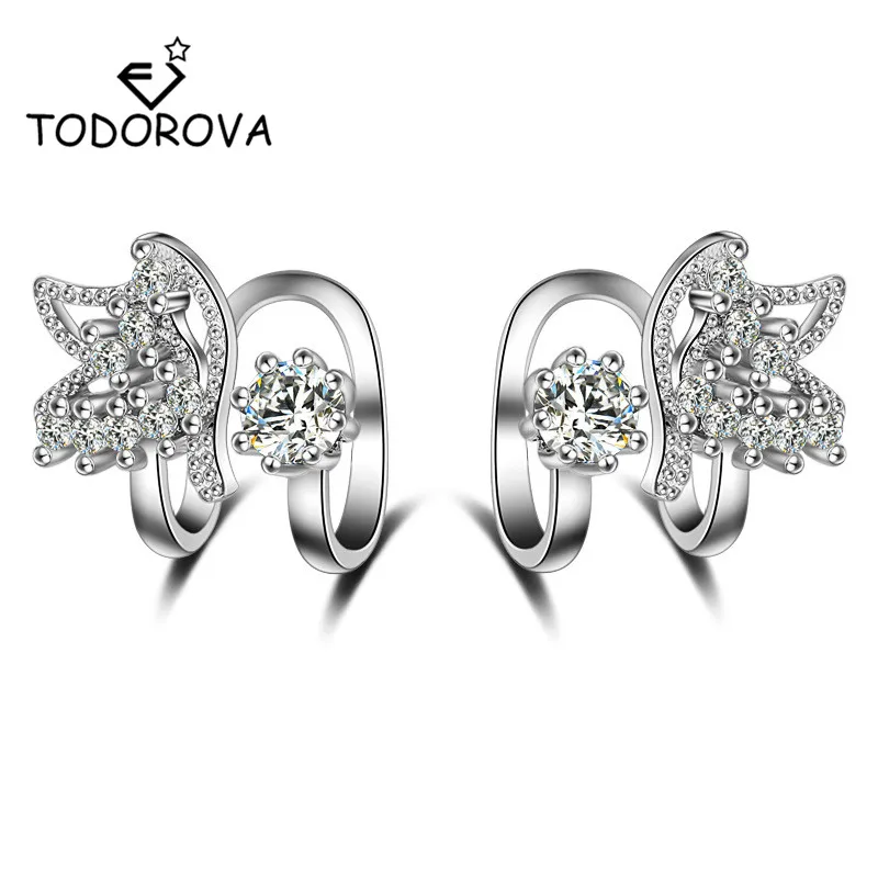 Модные ушные манжеты Todorova с фианитами зажимы для ушей в форме бабочки не