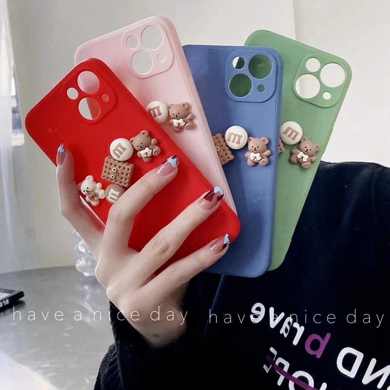 animal bear square silicone phone case for huawei p30 p40 p50 pro honor 10 20 60 50 lite se 10i nova 8i 7i 5t 8 9 cover coque free global shipping