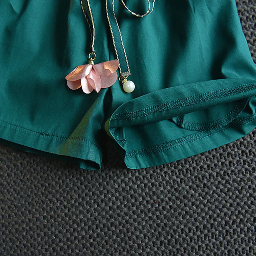 

Summer Clothes For Girls Toddler Kids Baby Girls Outfits Clothes Flower Print T-shirt Top+Belt Shorts Set kleding meisje E1