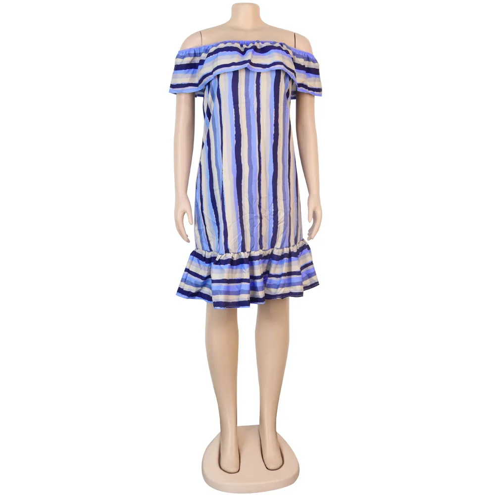 Женское платье миди в полоску Adogirl повседневное свободное пляжное с открытыми